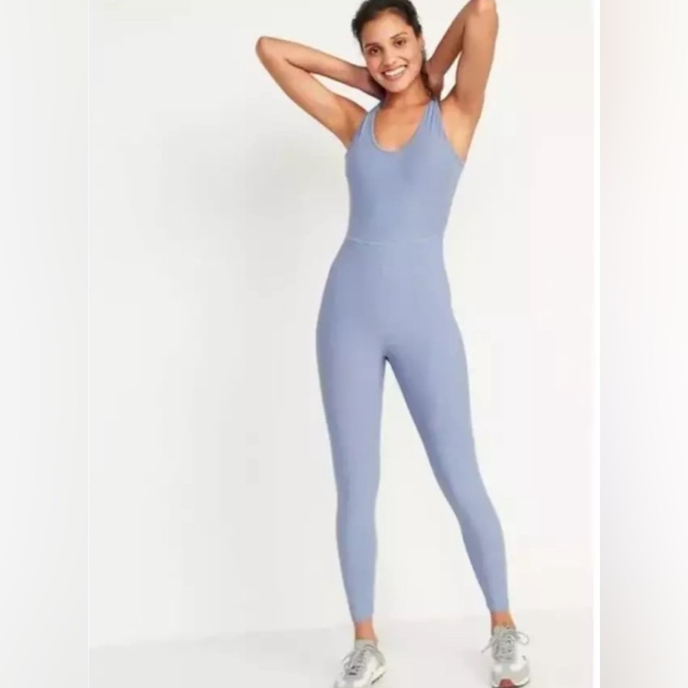 Sleeveless PowerSoft Bodysuit Mineral Spring Blue  Jumpsuit Size L
